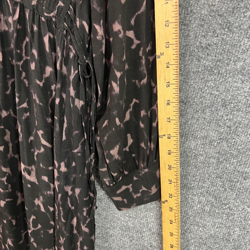 Rails Maple Diffused Midi Dress Women's L Long Sleeve V Neck Cheetah Print - Picture 6 of 12